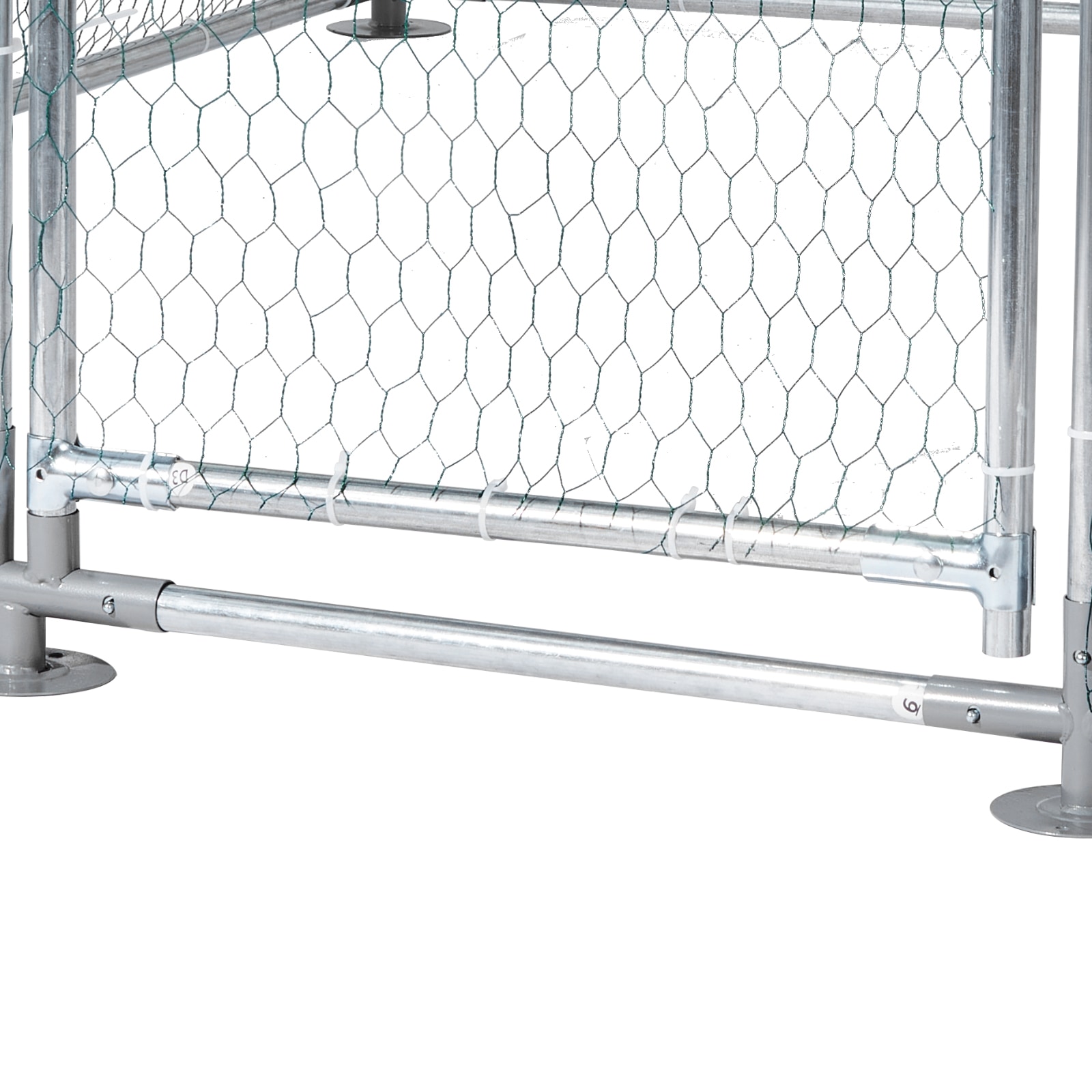 Metal Chicken Coop 6.56x6.56x6.56ft Walk-in Chicken Run With Cover Spire Roof_maomaolike.com